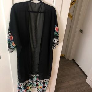 Sheer Floral Maxi Cardigan